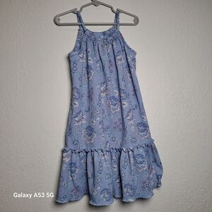 Cotton On Light Blue Floral Ruffle-Hem Girls' Sundress